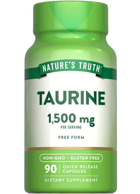 Natures Truth Taurine | 1500mg | 90 Capsules | Non-GMO & Gluten Free Amino Acid Supplement