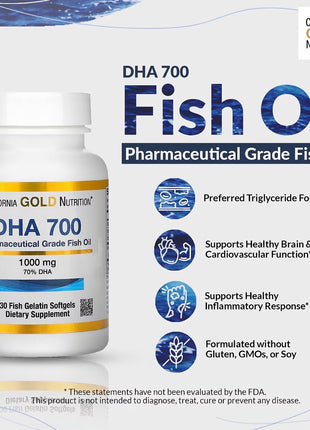 California Gold Omega 3 1000mg + DHA 700mg - 30 caps