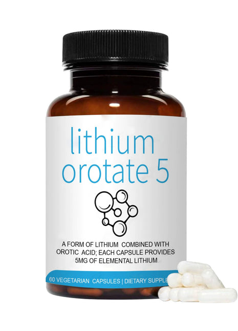 Lithium Orotate 5mg - 60 caps| Mood, brain & Nervous System Support