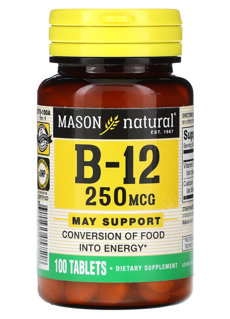 Mason Natural Vitamins Mason Vitamin B12 |250mcg - 100 Tablets