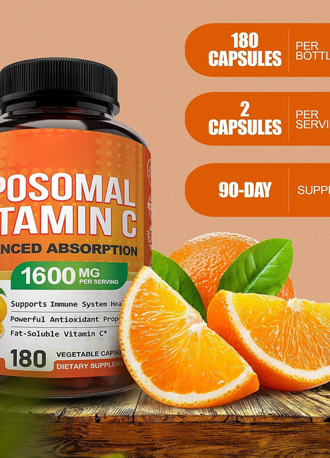 Liposomal Vitamin C 1600mg – 180 Capsules | High Absorption