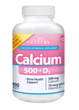 21st Century Vitamins Calcium 500 Plus Extra D Caplets 400 Count