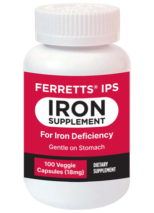 Ferretts Iron Supplement Capsules 18mg (IPS) - 100-Day Supply of Gentle Iron Supplement for Women & Men - Non-Constipating Iron Supplement for Anemia