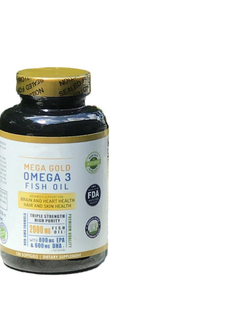 Omega-3 Fish Oil 2000mg | 800mg EPA, 600mg DHA & Vit E - 120 soft gels