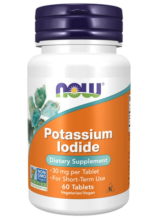 NOW Foods Supplements Potassium Iodide 30 mg Non-GMO Project Verified Dietary Supplement 60 Tablets