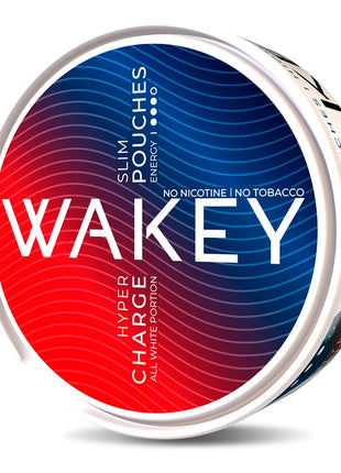 WAKEY. Caffeine pouches: 50mg Vitamins Minerals for Energy & Health - 20 caffeine pouches per can (Hyper Charge) tobacco and nicotine free.