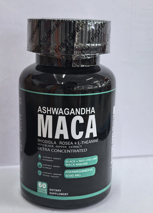 Ashwagandha Maca + Rhodiola Rosea Complex| Mood Booster - 120 Caps