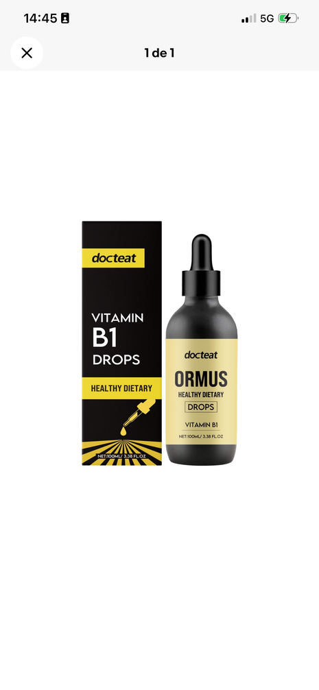 Docteat Ômus 100% Pure Vitamin |B1 Thiamine| Brain modulation & health nerves- 100ml