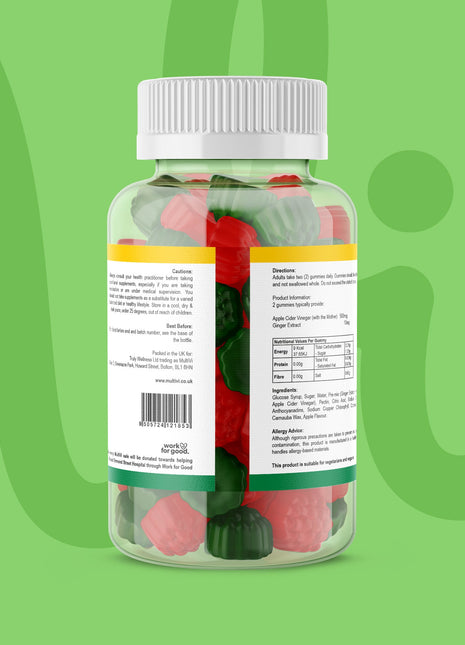 Apple Cider Vinegar (with the Mother) & Ginger Gummies - Apple Flavour