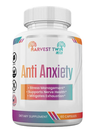 Anti-Anxiety Supplement for Stress Reduction, Cortisol Levels, Relaxation, and Mood Balance