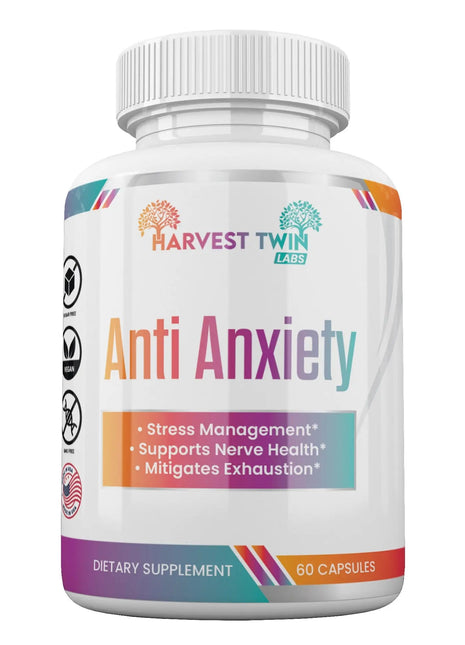 Anti-Anxiety Supplement for Stress Reduction, Cortisol Levels, Relaxation, and Mood Balance