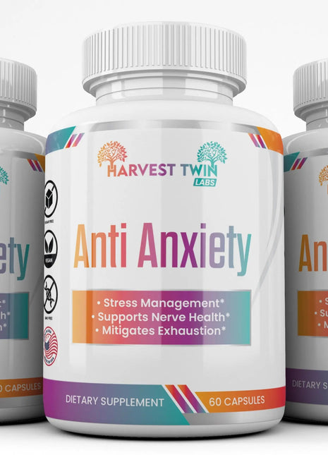 Anti-Anxiety Supplement for Stress Reduction, Cortisol Levels, Relaxation, and Mood Balance