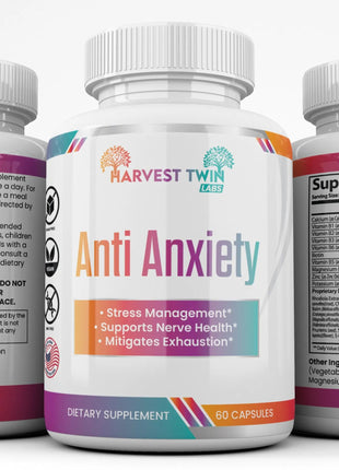 Anti-Anxiety Supplement for Stress Reduction, Cortisol Levels, Relaxation, and Mood Balance
