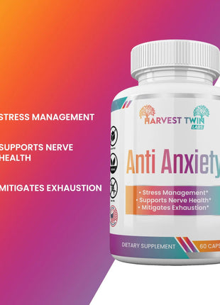 Anti-Anxiety Supplement for Stress Reduction, Cortisol Levels, Relaxation, and Mood Balance