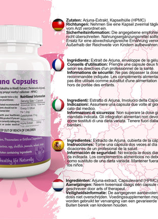 Ayushya Arjuna Capsules (Arjun Tree) Heart Wellness Support - Vegan, Gluten Free, Non-GMO, 60 Capsules