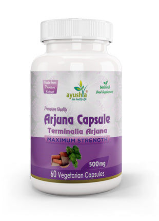 Ayushya Arjuna Capsules (Arjun Tree) Heart Wellness Support - Vegan, Gluten Free, Non-GMO, 60 Capsules