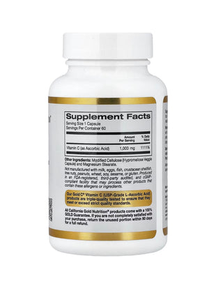 🥇 California Gold Nutrition – Gold C (1000 mg)- 60 vegan caps