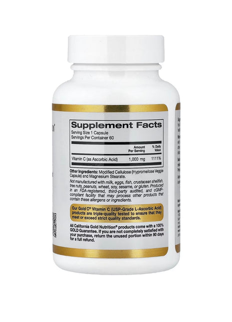 🥇 California Gold Nutrition – Gold C (1000 mg)- 60 vegan caps