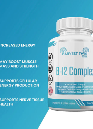 B-12 Complex Vitamin Supplement for Increased Energy & Vitality