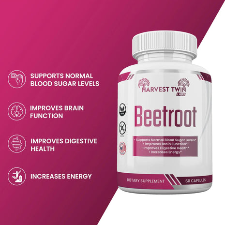 Harvest Twin Beetroot Supplement | 60 Capsules