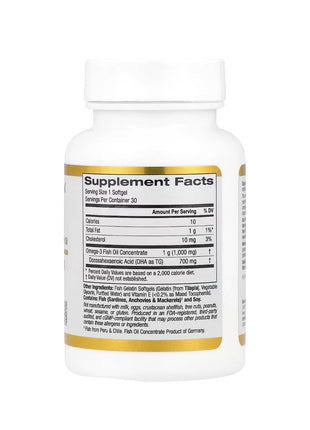 California Gold Omega 3 1000mg + DHA 700mg - 30 caps