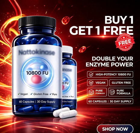 Nattokinase Power 10.800Fu - 60 Capsules | Promotion BUY 1 & GET 1 FREE!