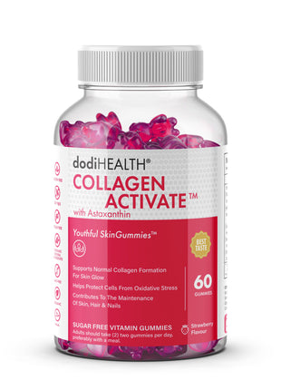 Collagen with Astaxanthin & Zinc | Sugar-Free, Halal, Skin Support, UK - 60 Gummies