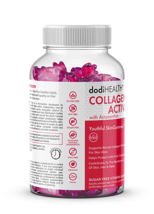 Collagen with Astaxanthin & Zinc | Sugar-Free, Halal, Skin Support, UK - 60 Gummies