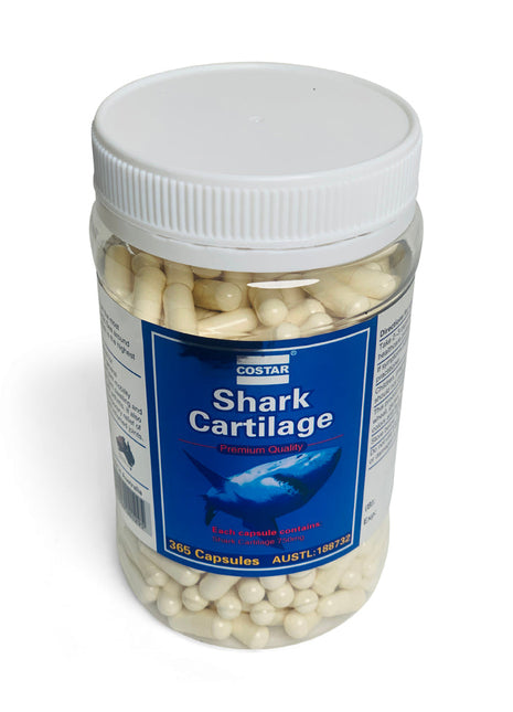 Costar Shark Cartilage 750mg 365 Capsules - Joint Support Supplement