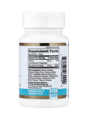 21 century chelated Zinc - 50mg - Gluten-free 60 caps