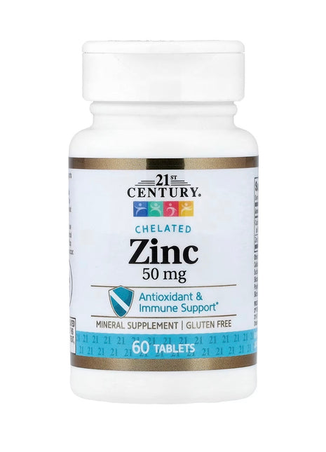 21 century chelated Zinc - 50mg - Gluten-free 60 caps