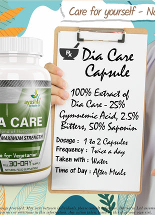 Ayushya Dia Care Capsules (Glucose Care Blend) Glucose Wellness Support - Vegan, Gluten Free, Non-GMO, 60 Capsules-4