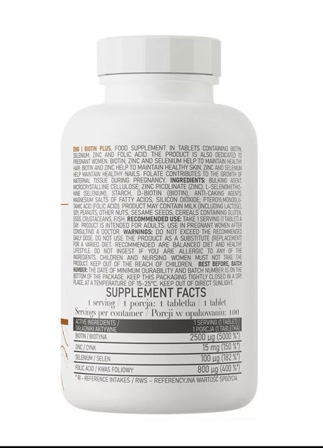 Ostrovit Biotin (Vitamin B7) - 60 capsules