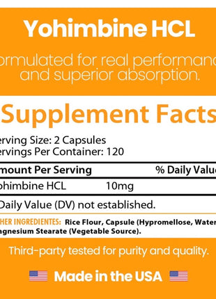 Healthfare Yohimbine 10mg - 240 caps