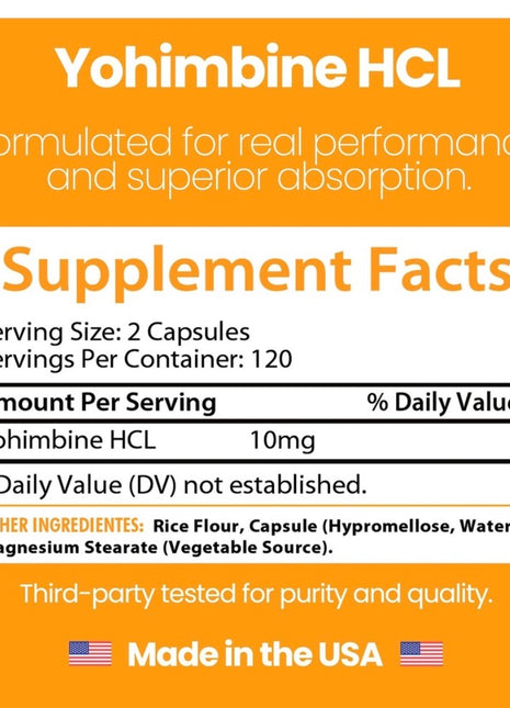 Healthfare Yohimbine 10mg - 240 caps
