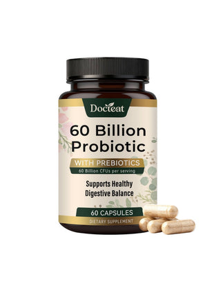 Docteat Probiotics & Prebiotics Blend – 60 Billion CFU+ PR | 60 Caps
