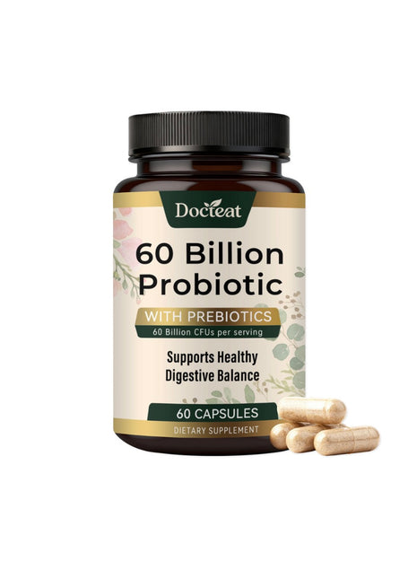 Docteat Probiotics & Prebiotics Blend – 60 Billion CFU+ PR | 60 Caps