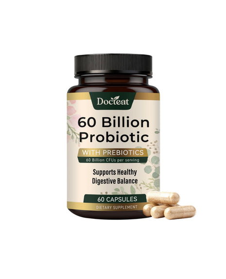 Docteat Probiotics & Prebiotics Blend – 60 Billion CFU+ PR | 60 Caps