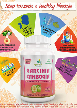 Garcinia Cambogia |Healthy Weight Support - Vegan, Gluten Free, Non-GMO, 60 Capsules