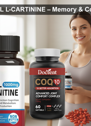 Suprema Fuel Memory Booster & Cognitive Stack | ALCAR 1000mg+ CoQ10 100mg - 60 Caps/bottle