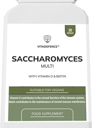 Saccharomyces Multi | With Vitamin D3, Biotin, Olive Leaf & Bamboo Silica – 30 Capsules-1