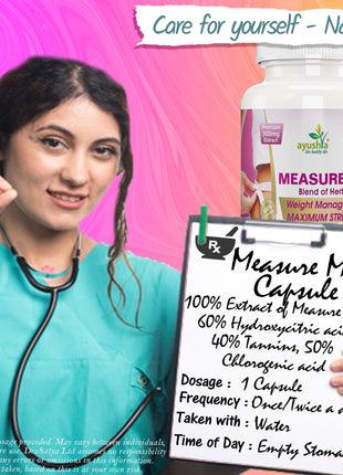 Ayushya Measure Me Capsules (Metabolism Blend) Active Lifestyle & Healthy Weight Support - Vegan, Gluten Free, Non-GMO, 60 Capsules-4
