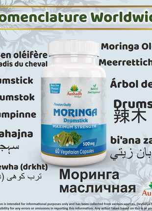 Moringa Oleifera(Drumstick Tree) |Vegan, Gluten Free, Non-GMO, 60 Capsules