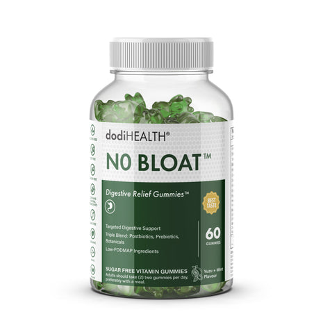 DodiHealth N0 Bloat Gummies – Sugar-Free Digestive & Gut Support | 60 Gummies