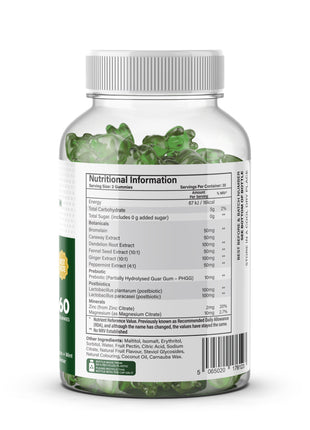 DodiHealth N0 Bloat Gummies – Sugar-Free Digestive & Gut Support | 60 Gummies