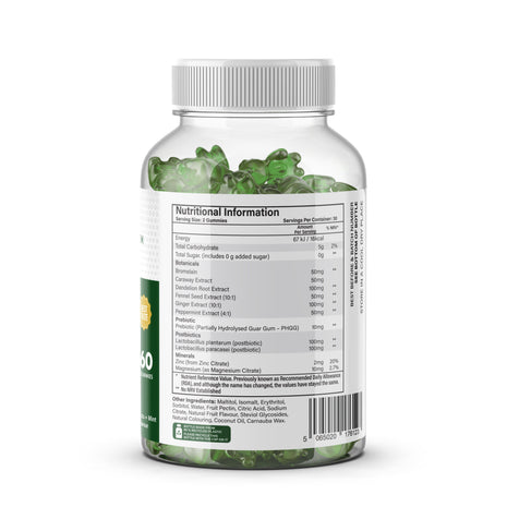 DodiHealth N0 Bloat Gummies – Sugar-Free Digestive & Gut Support | 60 Gummies