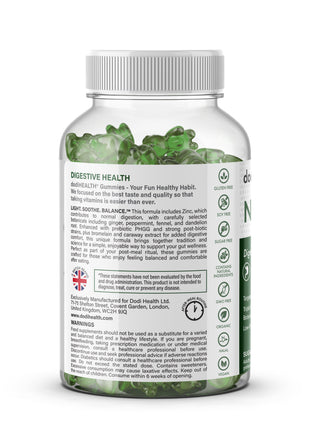 DodiHealth N0 Bloat Gummies – Sugar-Free Digestive & Gut Support | 60 Gummies