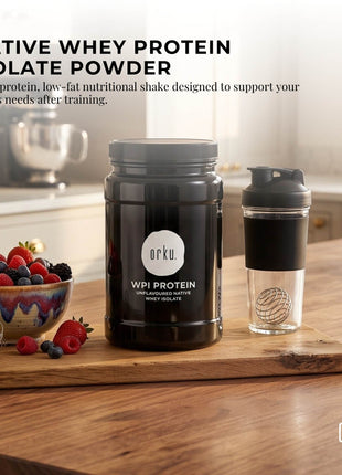 Orku 1Kg Whey Protein Isolate Powder WPI 90% Unflavoured Native Jar