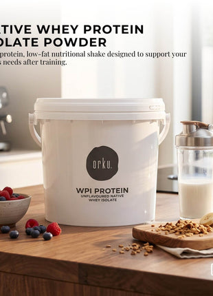 Orku 500g Whey Protein Isolate Powder WPI 90% Unflavoured Native Tub