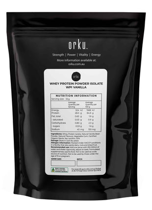 Orku WPI Whey Protein Isolate Powder - Vanilla Bag | Sports Food
